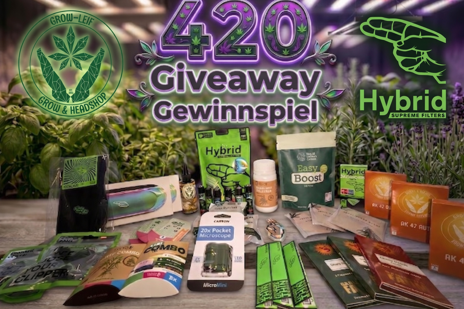 420 Giveaway Gewinnspiel – Grow-Leif x Hybrid Supreme Filters